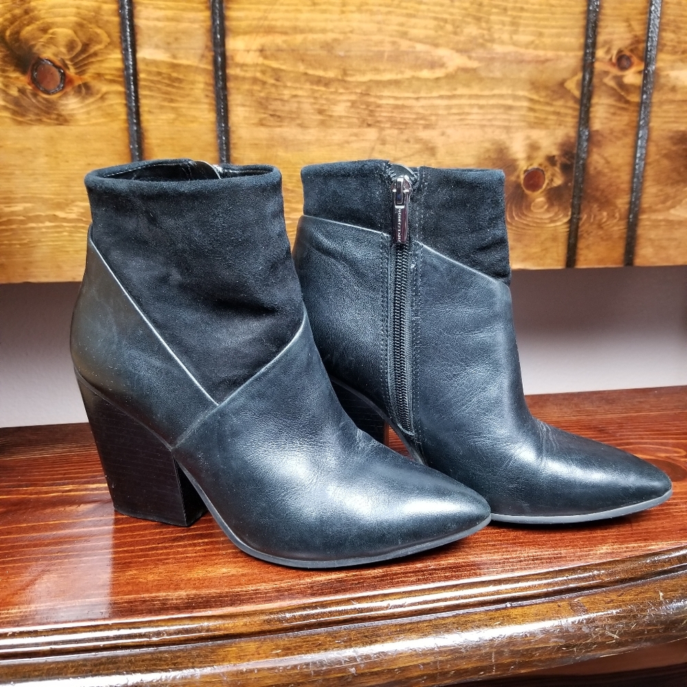 Vince Camuto Leather and Suede Boots Pointed Toe